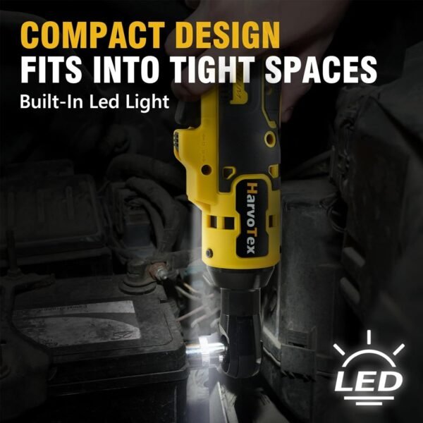20V Cordless Ratchet Wrench 3/8" , 65 Ft-lbs 500 RPM Power Electric Ratchet Driver for Dewalt 20V Battery    DCB204 DCB205 DCB206 DCB203 DCB201 DCB207 DCB180 DCB181(No Battery) - Image 7