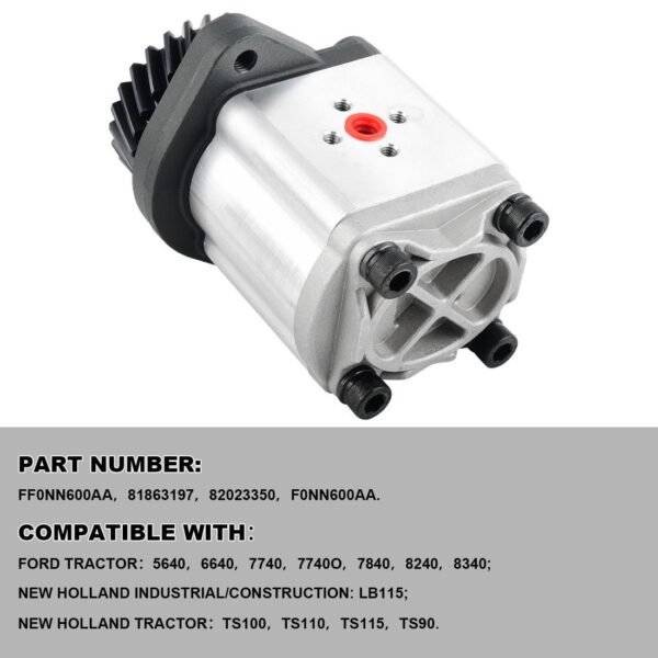 Hydraulic Pump F0NN600AA Compatible with New Holland 5640 6640 7740 7840 8240 8340 LB115 TS100 TS110 TS115 TS90 - Image 3