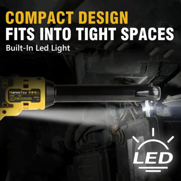 3/8" Cordless Ratchet Wrench 6 inch Extended Head, 65 Ft-lbs 500 RPM Power Electric Ratchet Driver for     Dewalt 20V Battery DCB204 DCB205 DCB206 DCB203 DCB201 DCB207(No Battery) - Image 2