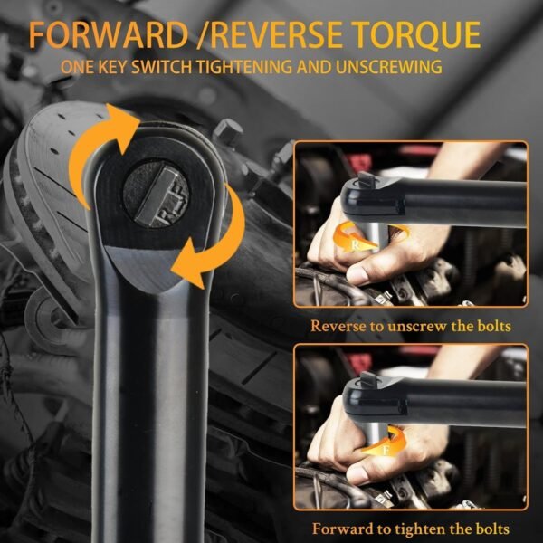 3/8" Cordless Ratchet Wrench 6 inch Extended Head, 65 Ft-lbs 500 RPM Power Electric Ratchet Driver for     Dewalt 20V Battery DCB204 DCB205 DCB206 DCB203 DCB201 DCB207(No Battery) - Image 7