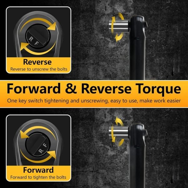3/8" Cordless Ratchet Wrench 6 inch Extended Head, 65 Ft-lbs 500 RPM Power Electric Ratchet Driver for     Dewalt 20V Battery DCB204 DCB205 DCB206 DCB203 DCB201 DCB207(No Battery) - Image 8