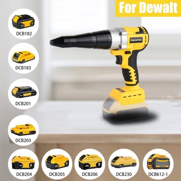 Cordless Brushless Rivet Gun for for Dewalt 20v Battery, Blind Riveter Tool(Battery Not Included) - Image 6