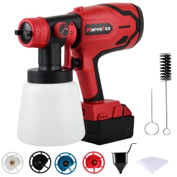 Electric Cordless Paint Spray Gun for Milwaukee 18V-21V Battery, Portable Paint Sprayer House Painter with Brushless Motor （No Battery）