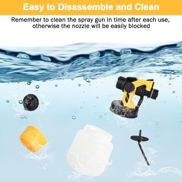 Electric Cordless Paint Spray Gun for Dewalt 20v Battery, Portable Paint Sprayer House Painter with Brushless Motor（No Battery） - Image 7