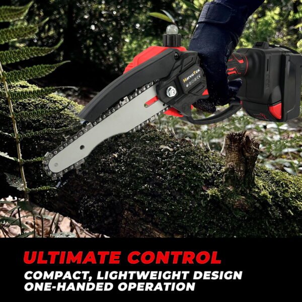 6'' 1000w Mini Chainsaw for Milwaukee M18 Battery, One-Hand Portable Mini Electric Chainsaw with Automatic   Oiler , For Farming Tree Limbs, Garden Pruning, Bonsai Trunk, and Firewood(No Battery) - Image 4