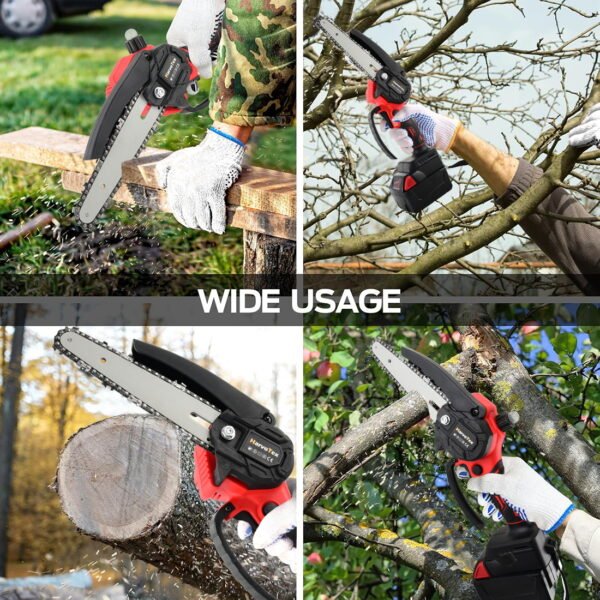 6'' 1000w Mini Chainsaw for Milwaukee M18 Battery, One-Hand Portable Mini Electric Chainsaw with Automatic   Oiler , For Farming Tree Limbs, Garden Pruning, Bonsai Trunk, and Firewood(No Battery) - Image 9
