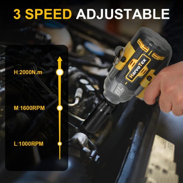 20V Cordless Tools Multifunction 1/2"  Brushless Electric Impact Wrench Torque 1500N.m for Dewalt 20V Battery (No Battery) - Image 7