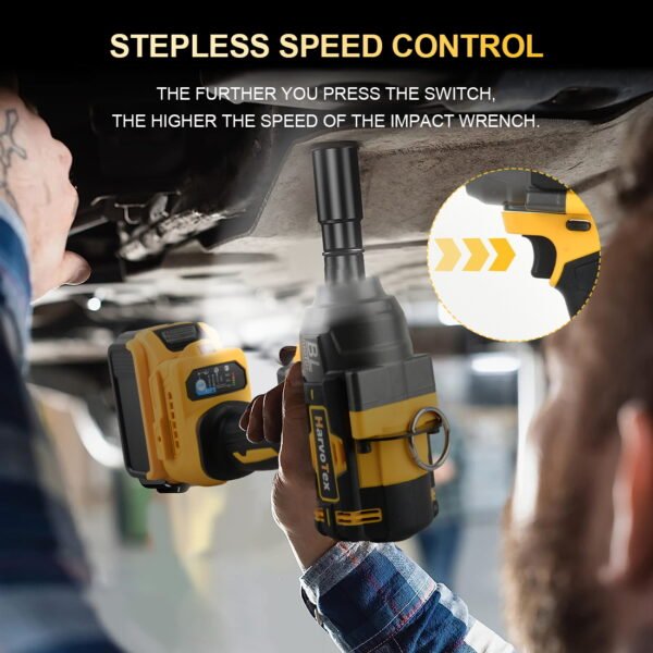 20V Cordless Tools Multifunction 1/2"  Brushless Electric Impact Wrench Torque 1500N.m for Dewalt 20V Battery (No Battery) - Image 8